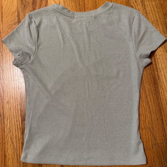 Cropped Short-Sleeve Ribbed Tee - Light Mint - Picture 10 of 14
